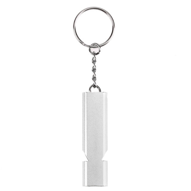 Mini Portable 120db Double Pipe High Decibel Outdoor Camping Hiking Survival Whistle Double-frequency Emnergecy Whistle Keychain Reluova