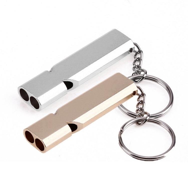 Mini Portable 120db Double Pipe High Decibel Outdoor Camping Hiking Survival Whistle Double-frequency Emnergecy Whistle Keychain Reluova