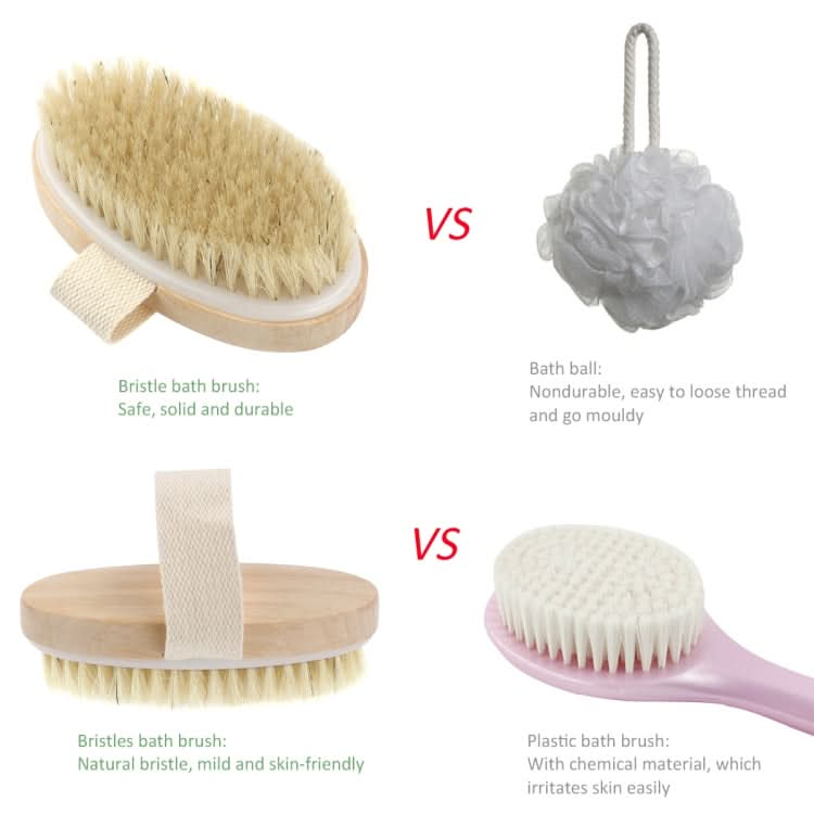 Soft Natural Bristle SPA Brush Without Handle