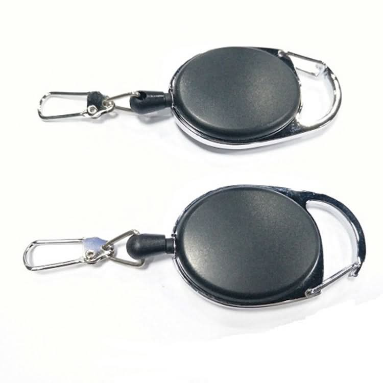 2 PCS Retractable Pull Badge Reel Zinc Alloy ABS ID Lanyard Name Tag Card Badge Key Ring Chain Clips-Reluova