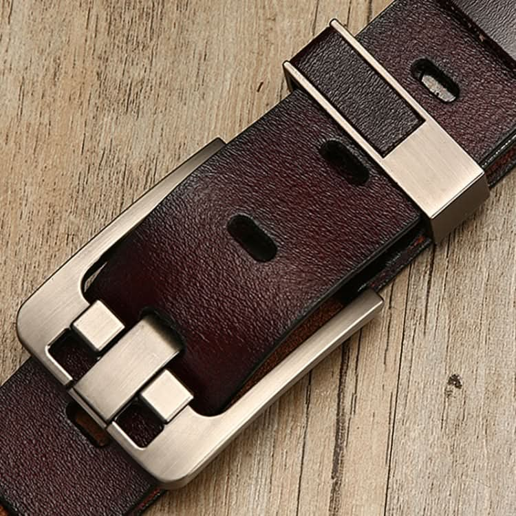 Vintage Lacquered Genuine Leather Pin Buckle Waistband for Men Reluova