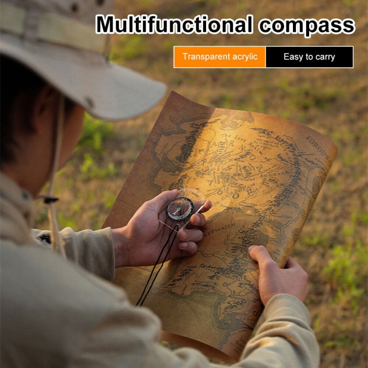 Professional Mini Compass Map Scale Ruler Multifunctional Equipment Outdoor Hiking Camping Survival Reluova