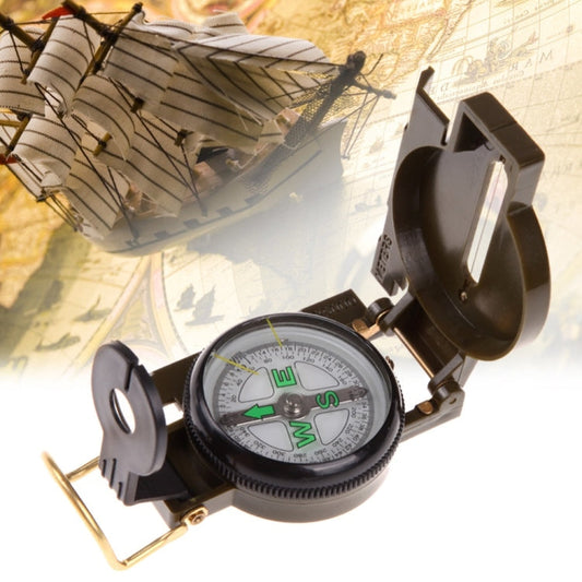 Portable Folding Army Green Lens Compass Multifunction Mini Camping Climbing Outdoor Tool Reluova