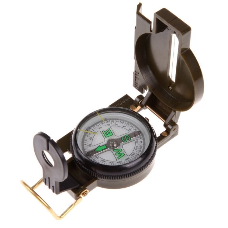 Portable Folding Army Green Lens Compass Multifunction Mini Camping Climbing Outdoor Tool Reluova