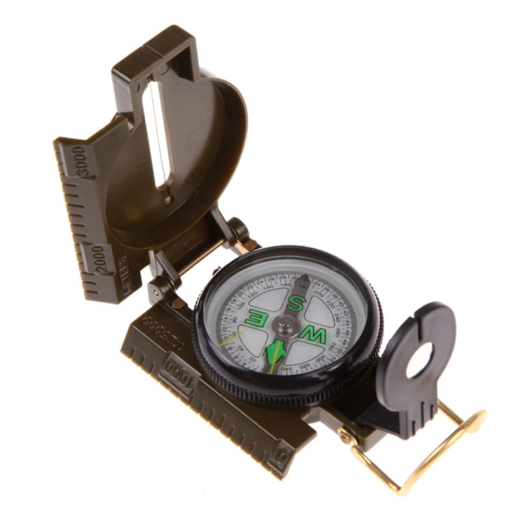 Portable Folding Army Green Lens Compass Multifunction Mini Camping Climbing Outdoor Tool Reluova