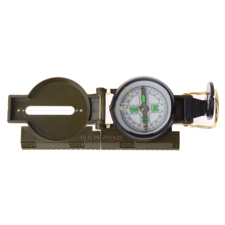 Portable Folding Army Green Lens Compass Multifunction Mini Camping Climbing Outdoor Tool Reluova