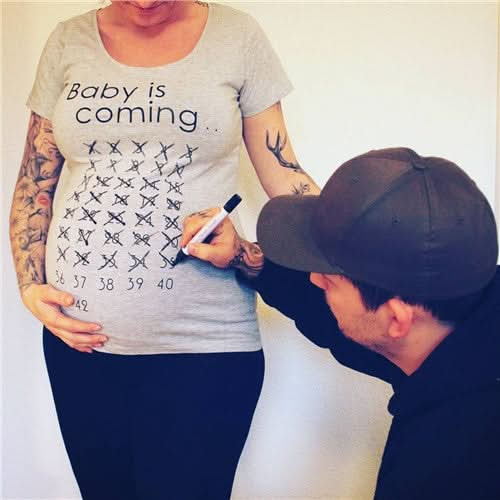 Print Women Maternity Clothing Pregnant Short T shirt Funny Top Reluova