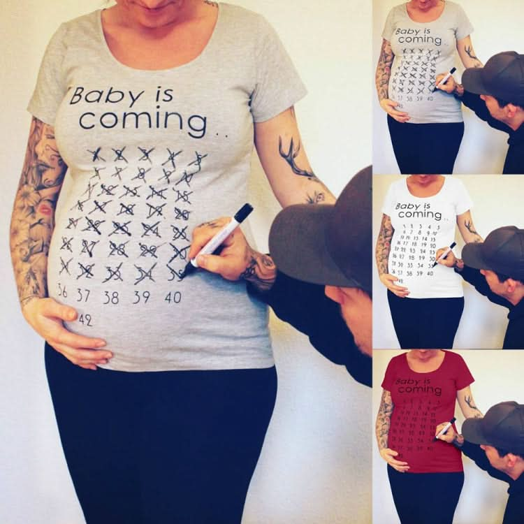 Print Women Maternity Clothing Pregnant Short T shirt Funny Top Reluova