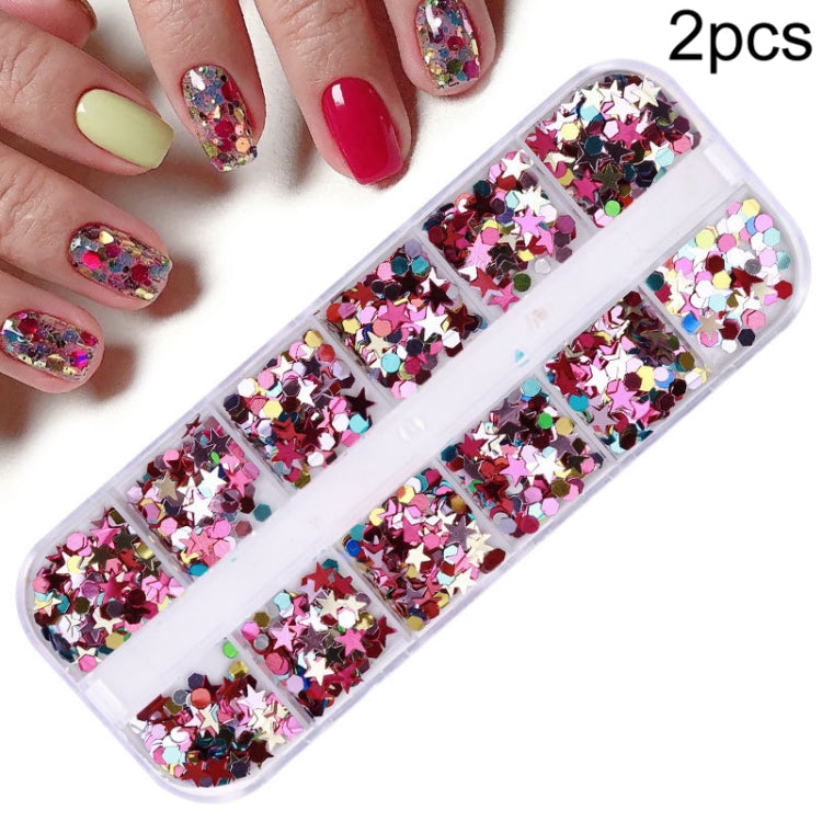 2 PCS Nail Art Butterfly Laser Symphony Sequins Reluova