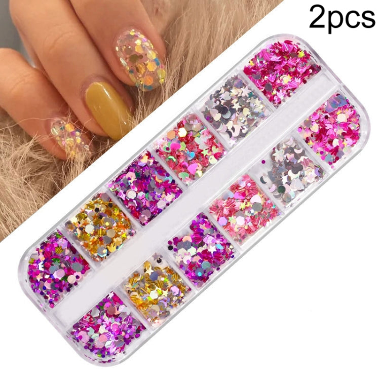 2 PCS Nail Art Butterfly Laser Symphony Sequins Reluova