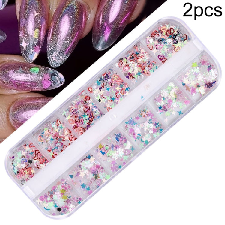 2 PCS Nail Art Butterfly Laser Symphony Sequins Reluova