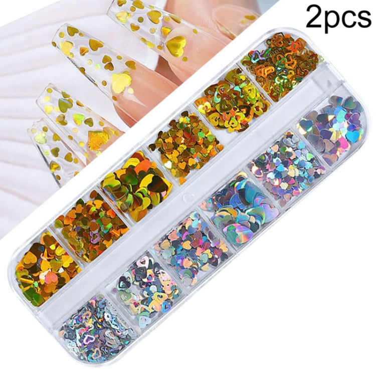 2 PCS Nail Art Butterfly Laser Symphony Sequins Reluova