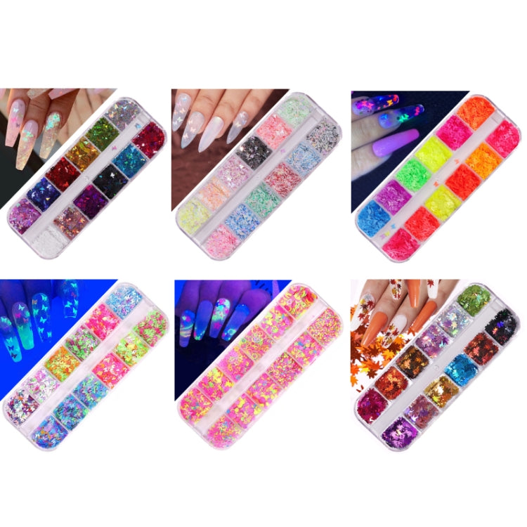 2 PCS Nail Art Butterfly Laser Symphony Sequins Reluova