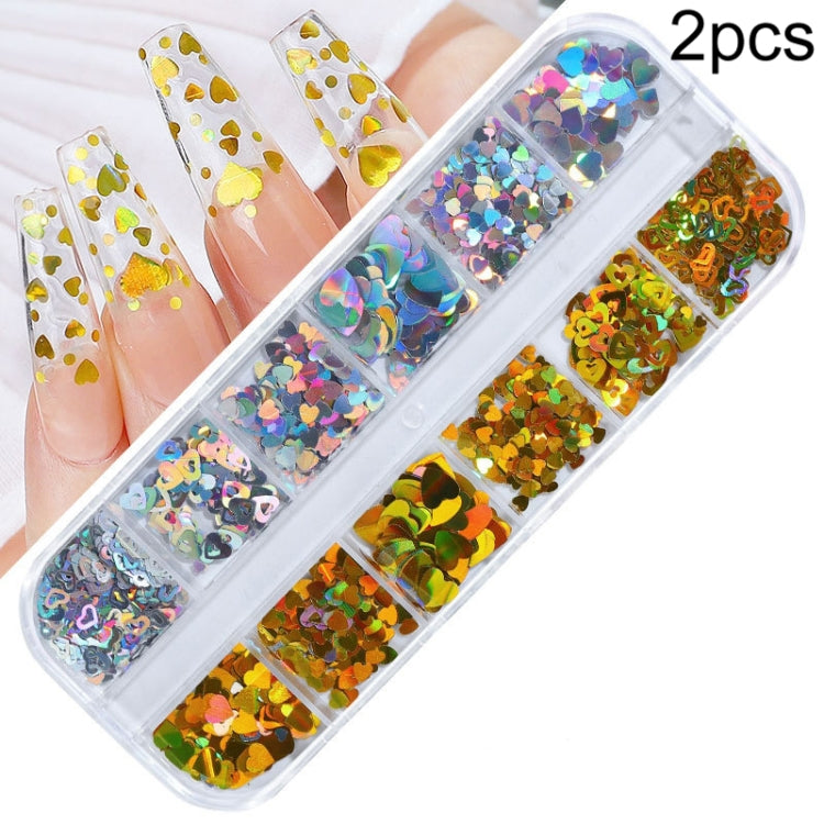 2 PCS Nail Art Butterfly Laser Symphony Sequins