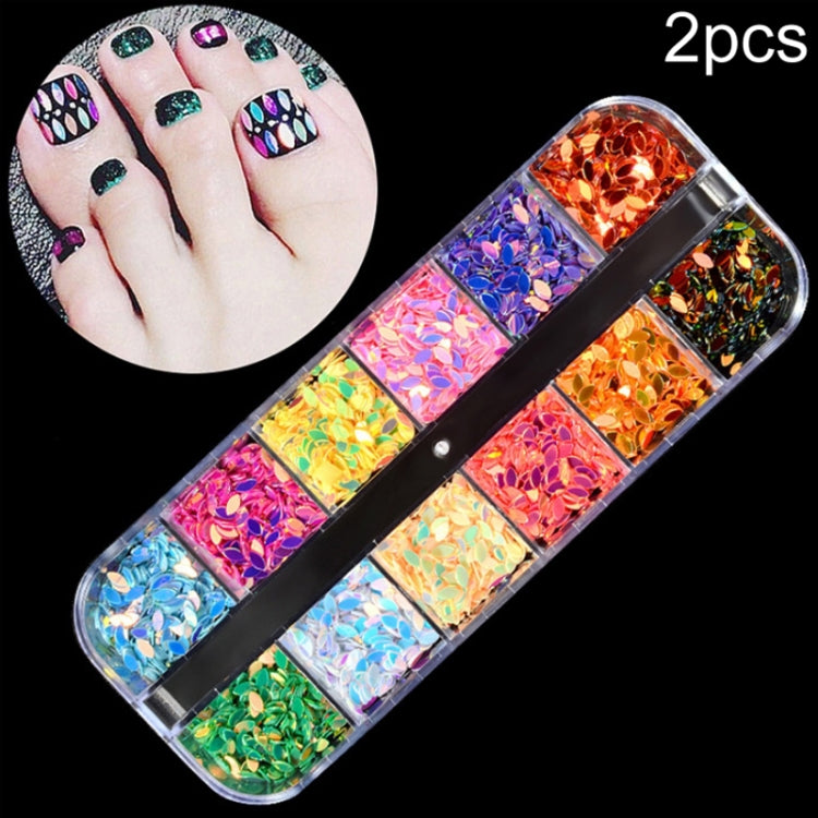 2 PCS Nail Art Butterfly Laser Symphony Sequins Reluova