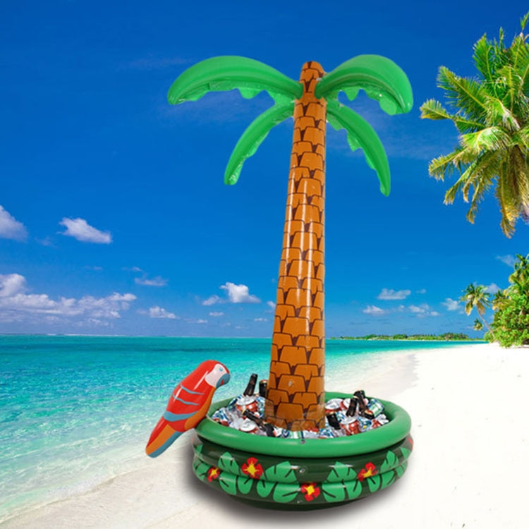 Inflatable Parrot Coconut Tree Shape Beach Water Inflatable Coaster Ice Bucket Reluova