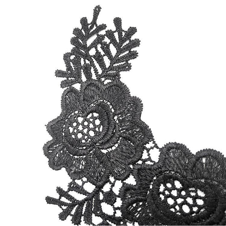 1 Pair Three-dimensional Hollow Flower Embroidery Collar Flower DIY Clothing Accessories, Unilateral Size: About 30 x 18cm