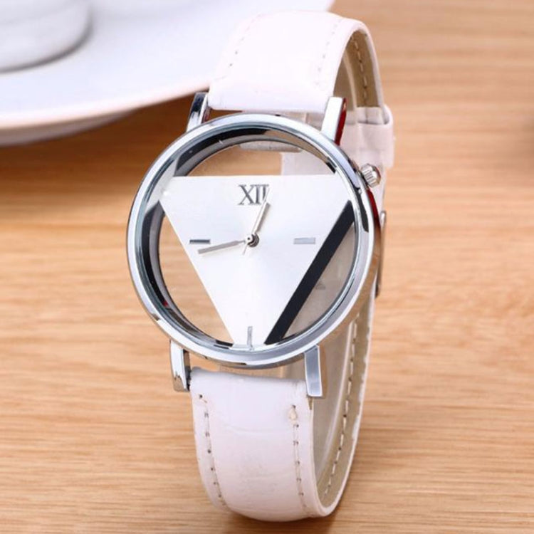 Snake Belt Women Watch Double-Sided Hollow Perspective Triangle Quartz Watch