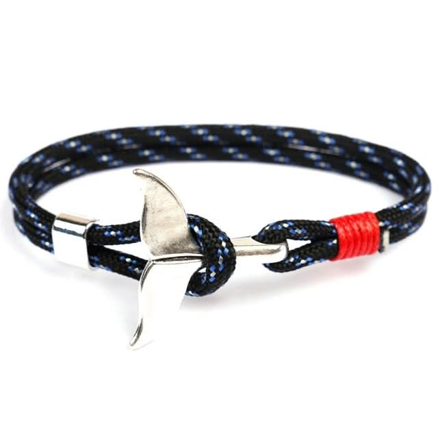 Whale Tail Anchor Charm Nautical Survival Rope Chain Bracelets