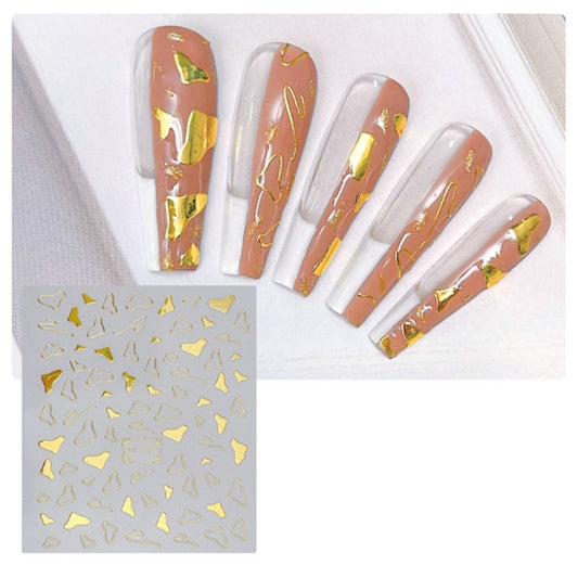 10pcs Frosted Transparent Back Adhesive Bronzing Smudged Nail Art Sticker