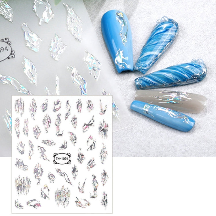 10pcs Frosted Transparent Back Adhesive Bronzing Smudged Nail Art Sticker