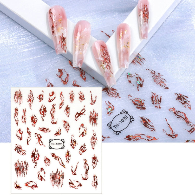 10pcs Frosted Transparent Back Adhesive Bronzing Smudged Nail Art Sticker