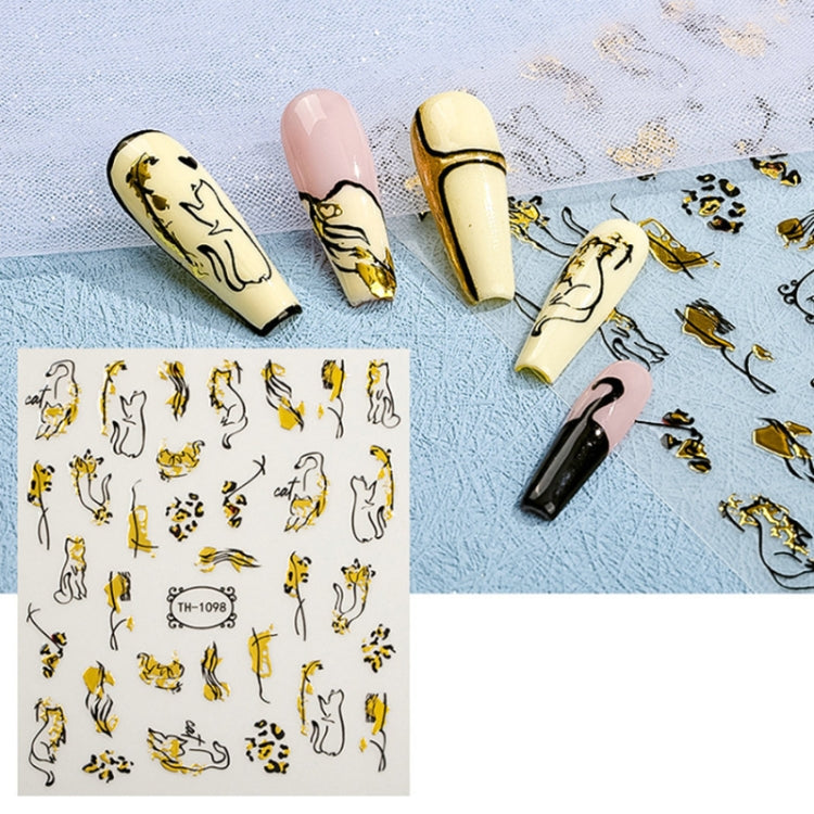 10pcs Frosted Transparent Back Adhesive Bronzing Smudged Nail Art Sticker