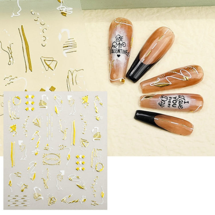 10pcs Frosted Transparent Back Adhesive Bronzing Smudged Nail Art Sticker