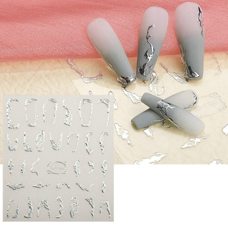 10pcs Frosted Transparent Back Adhesive Bronzing Smudged Nail Art Sticker