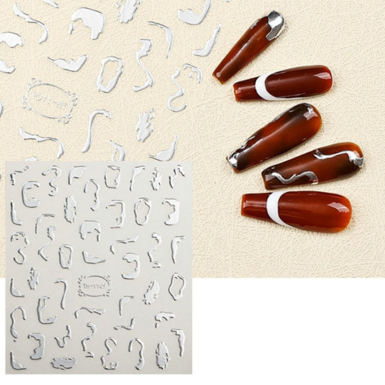 10pcs Frosted Transparent Back Adhesive Bronzing Smudged Nail Art Sticker