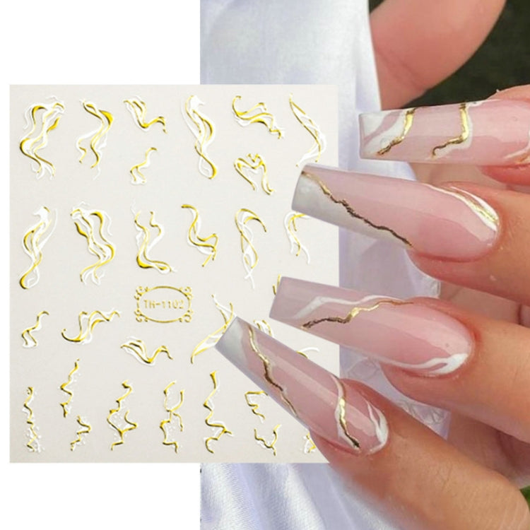 10pcs Frosted Transparent Back Adhesive Bronzing Smudged Nail Art Sticker