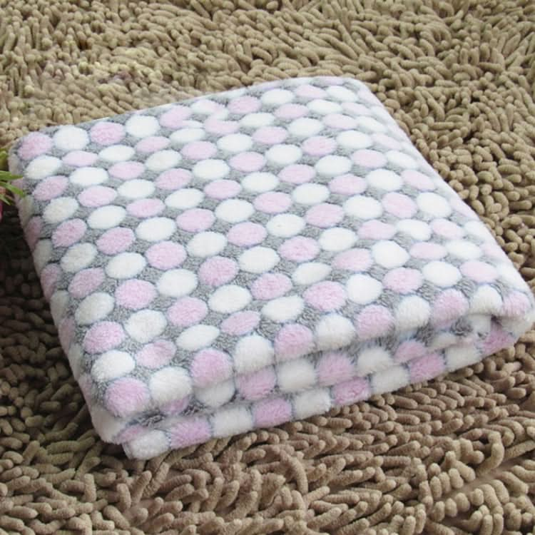 Soft Flannel Pet Blanket Dots Printed Breathable Bed Mat Warm Pet Sleeping Cushion Cover for Pet Dog Cat - Reluova