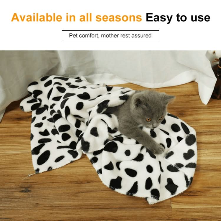 Soft Flannel Pet Blanket Dots Printed Breathable Bed Mat Warm Pet Sleeping Cushion Cover for Pet Dog Cat - Reluova