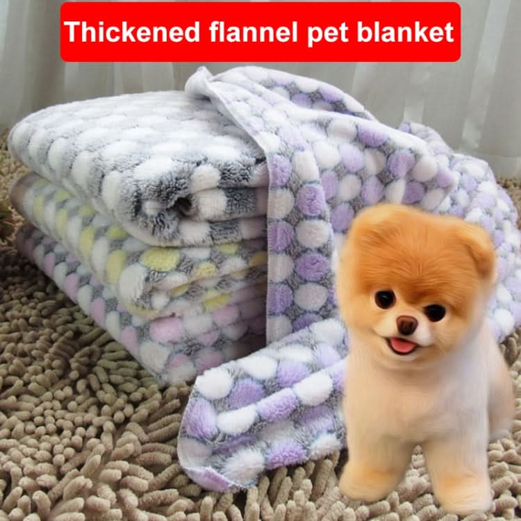 Soft Flannel Pet Blanket Dots Printed Breathable Bed Mat Warm Pet Sleeping Cushion Cover for Pet Dog Cat - Reluova