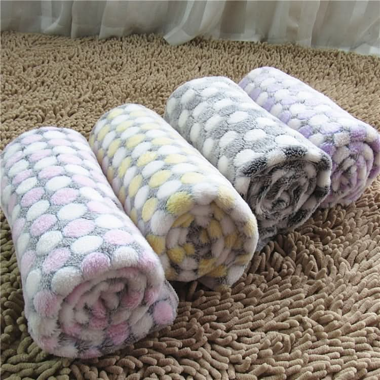 Soft Flannel Pet Blanket Dots Printed Breathable Bed Mat Warm Pet Sleeping Cushion Cover for Pet Dog Cat - Reluova