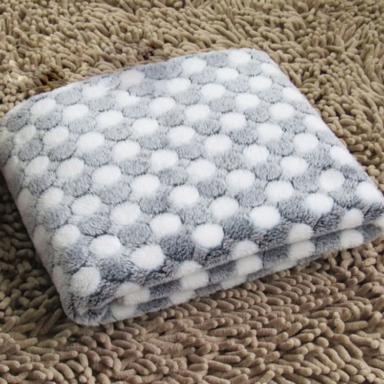 Soft Flannel Pet Blanket Dots Printed Breathable Bed Mat Warm Pet Sleeping Cushion Cover for Pet Dog Cat - Reluova