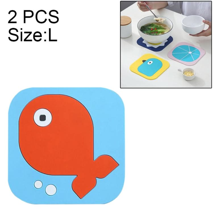 2 PCS Creative Cartoon Insulation Pad Home Dining Mat Coaster Silicone Anti-scalding Bowl Mat-Reluova