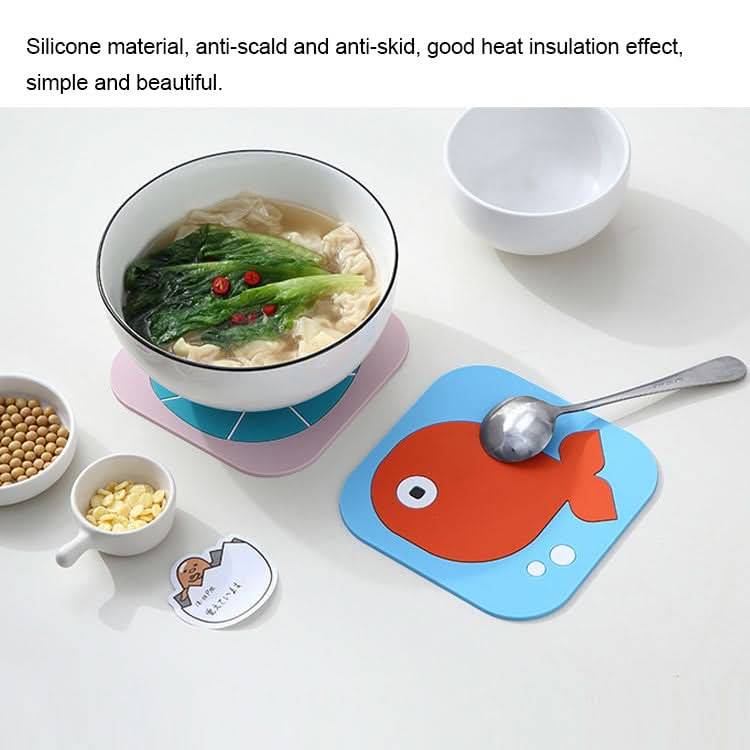 2 PCS Creative Cartoon Insulation Pad Home Dining Mat Coaster Silicone Anti-scalding Bowl Mat-Reluova