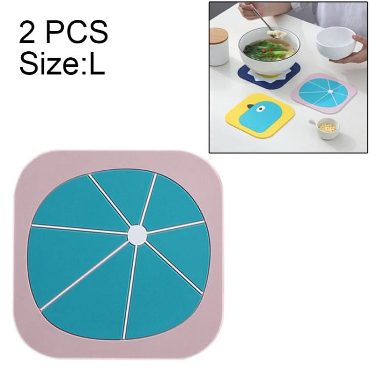 2 PCS Creative Cartoon Insulation Pad Home Dining Mat Coaster Silicone Anti-scalding Bowl Mat-Reluova