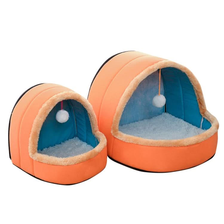 Pet Dog Cat  Warm Soft Bed Pet Cushion Dog Kennel Cat Castle Foldable Puppy House with Toy Ball - Reluova