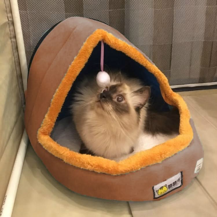 Pet Dog Cat  Warm Soft Bed Pet Cushion Dog Kennel Cat Castle Foldable Puppy House with Toy Ball - Reluova