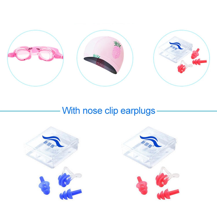 3 in 1 Children Swimming Swimming Cap + Swimming Goggles + Nose Clip Earplugs Set Reluova