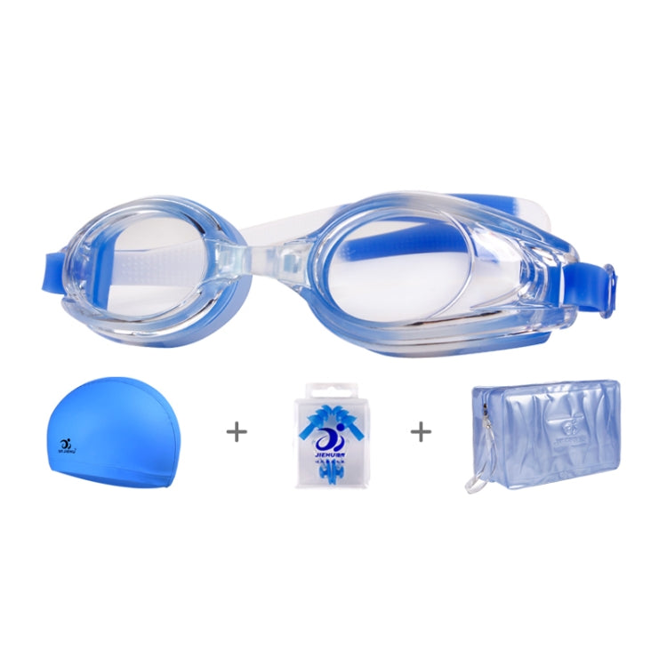 JIEHU JH8102 4 in1 Women HD Transparent Anti-fog Waterproof Swimming Glasses Swimming Cap Set Reluova