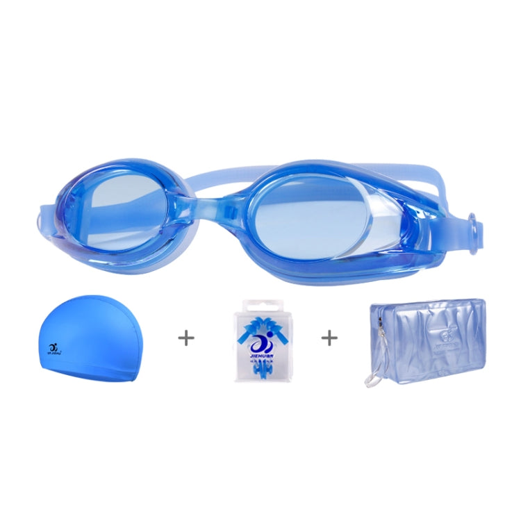 JIEHU JH8102 4 in1 Women HD Transparent Anti-fog Waterproof Swimming Glasses Swimming Cap Set Reluova