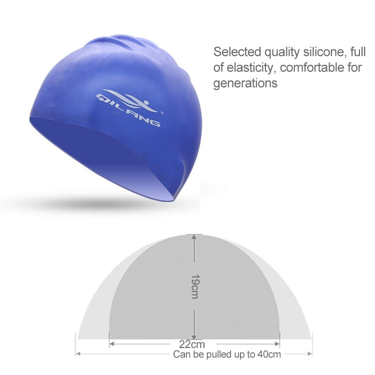 Adult Solid Color Waterproof Silicone Swimming Cap