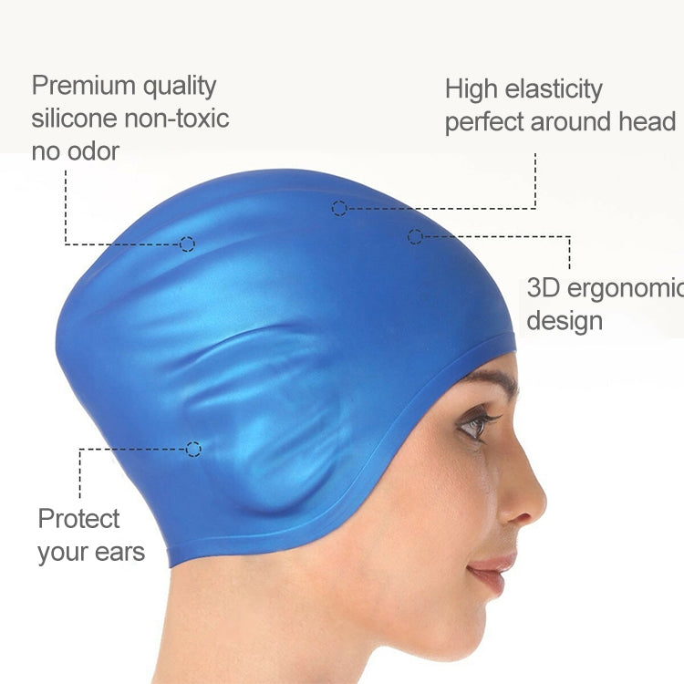 Adult Solid Color Waterproof Silicone Swimming Cap Reluova