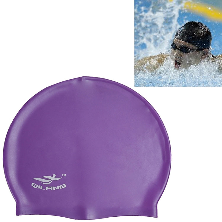 Adult Solid Color Waterproof Silicone Swimming Cap Reluova