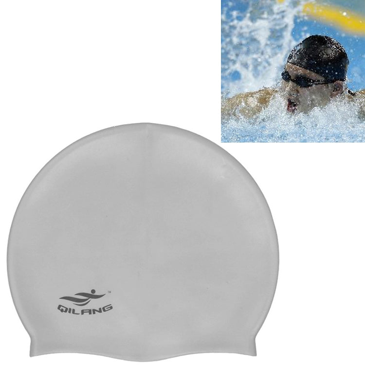 Adult Solid Color Waterproof Silicone Swimming Cap