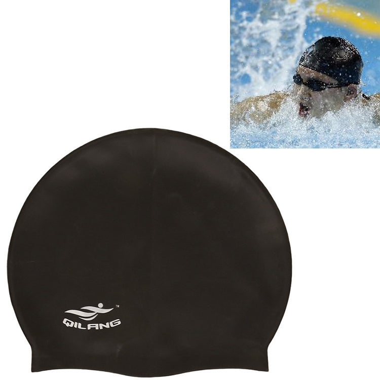 Adult Solid Color Waterproof Silicone Swimming Cap