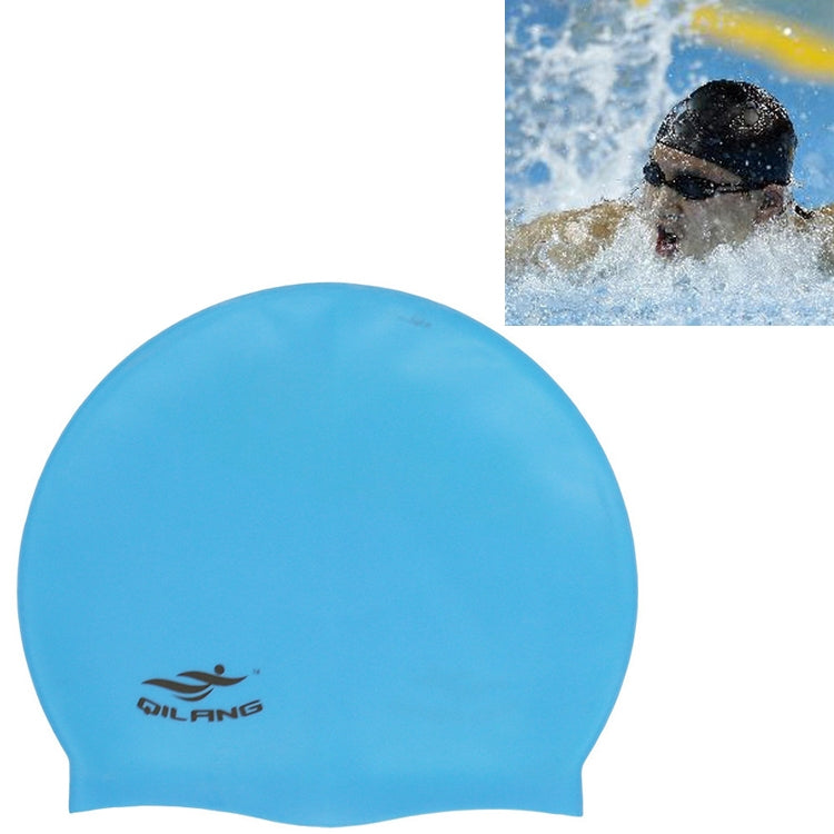 Adult Solid Color Waterproof Silicone Swimming Cap